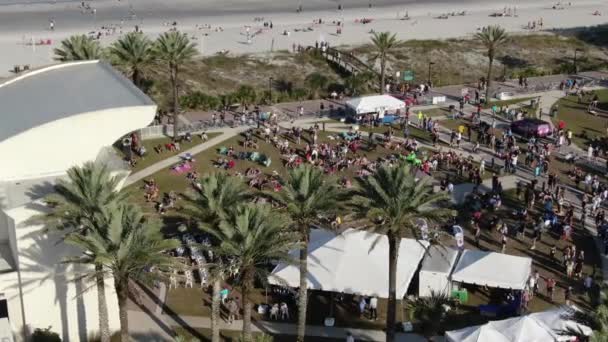 Aerial Jax Beach Jacksonville Florida — Stock Video