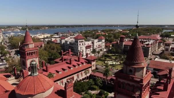 Luchtfoto Van Flagler College Augustine Florida — Stockvideo