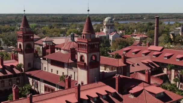 フロリダ州セントオーガスティンのフラグラー大学の空中 — ストック動画
