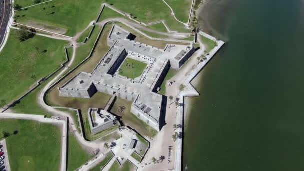 Aérea Castillo San Marcos Augustine Florida — Vídeo de stock