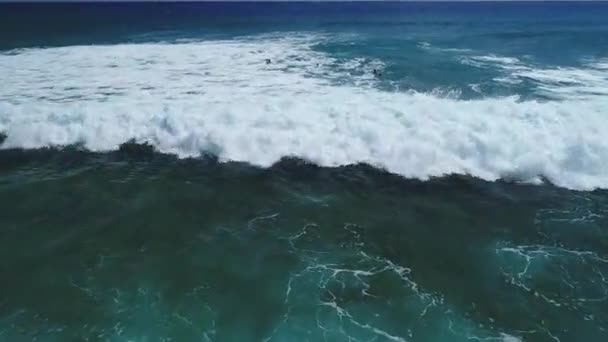 Aerial Waves Oahu Hawaii — Stock Video