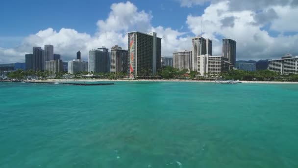 Aerial Honolulu Oahu Hawaii — стоковое видео