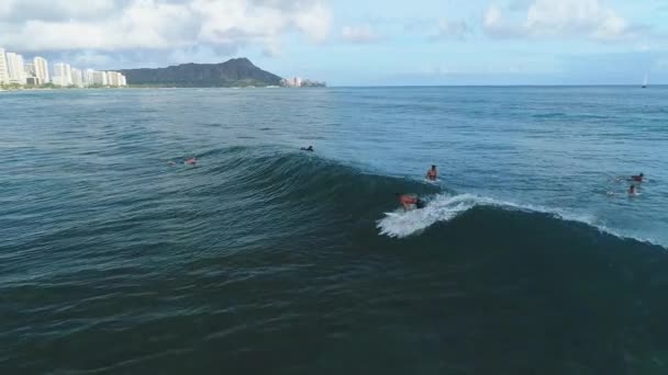 Szörfösök Levegője Oahuban Hawaiin — Stock videók