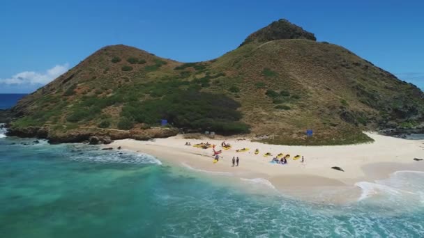 ハワイ州オアフ島のビーチの空中 — ストック動画