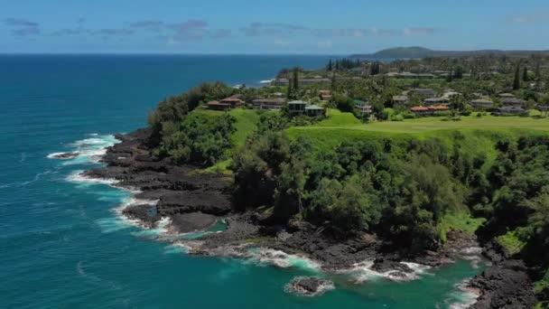 Luchtfoto Van Kauai Hawaï — Stockvideo