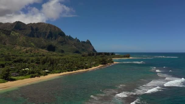 Luchtfoto Van Kauai Hawaï — Stockvideo