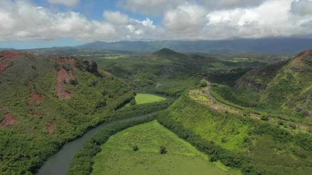 Aerial Till Kauai Hawaii — Stockvideo