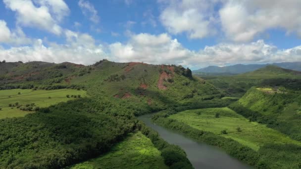 Aerial Till Kauai Hawaii — Stockvideo