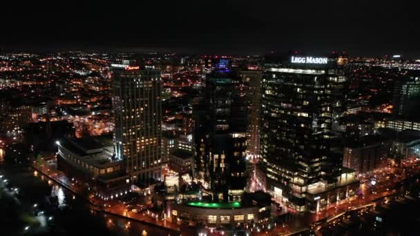 Aerial Downtown Baltimore Maryland — Stock Video