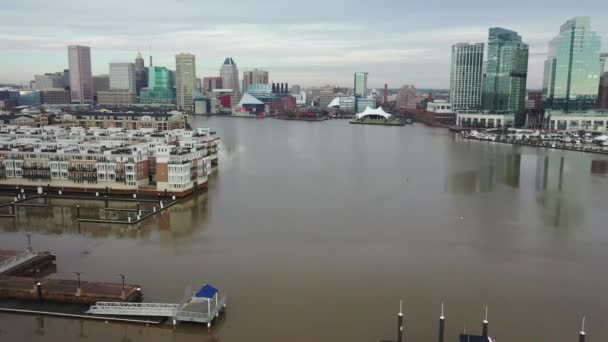 Aérea Del Centro Baltimore Maryland — Vídeos de Stock