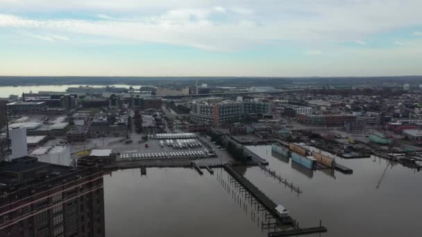 Aerial Downtown Baltimore Maryland — Stock Video
