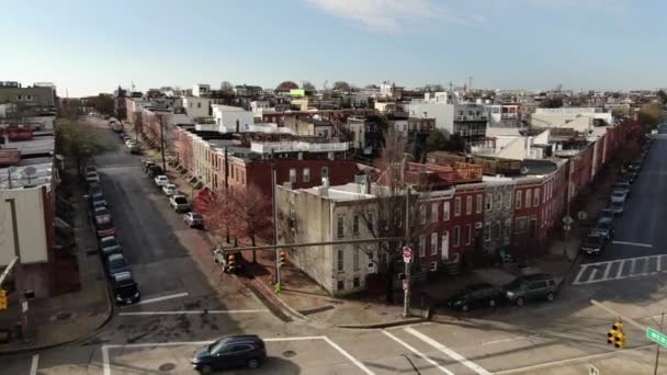 Luchtfoto Van Downtown Baltimore Maryland — Stockvideo
