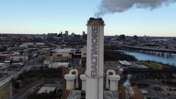 Aerial Downtown Baltimore Maryland — Stock Video