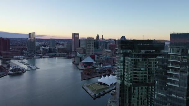 Luchtfoto Van Downtown Baltimore Maryland — Stockvideo