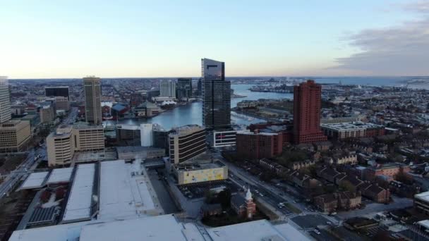 Aerial Downtown Baltimore Maryland — Stock video
