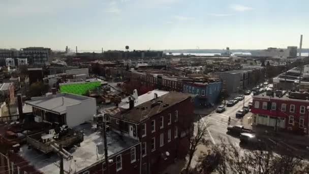 Flygfoto Från Centrala Baltimore Maryland — Stockvideo