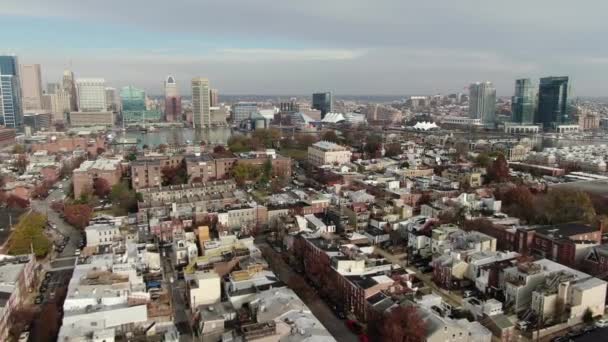 Luchtfoto Van Downtown Baltimore Maryland — Stockvideo