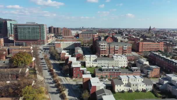 Luchtfoto Van Downtown Baltimore Maryland — Stockvideo