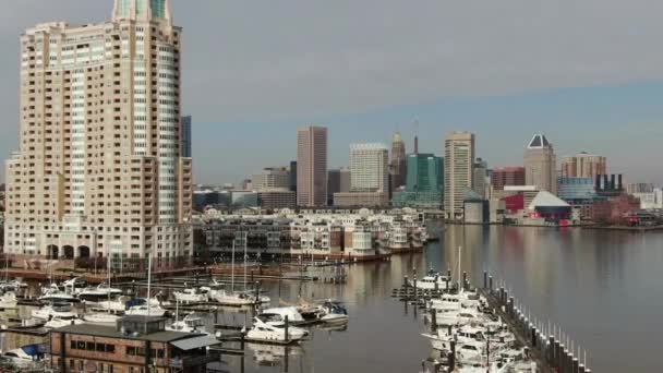 Luchtfoto Van Downtown Baltimore Maryland — Stockvideo