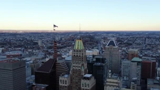 Aérea Del Centro Baltimore Maryland — Vídeo de stock