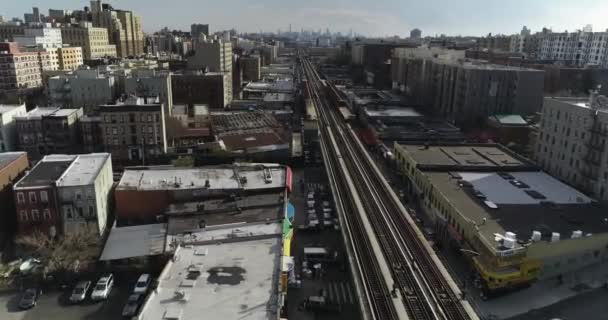 ニューヨークのブロンクス地区と地下鉄の空中閉鎖 — ストック動画