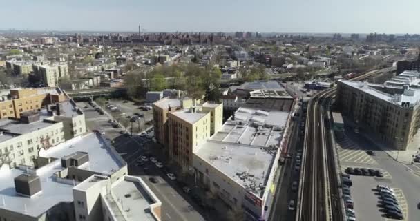 Воздушная Ветка Метро Бронкс Нью Йорк — стоковое видео