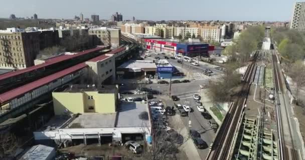 Aerial Subway Line Bronx New York — Stock Video