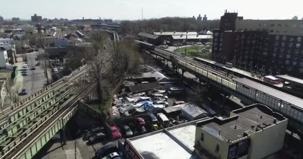 Aerial Subway Line Bronx New York — 비디오