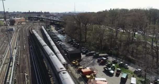 Flyg Från Tunnelbanelinjen Bronx New York — Stockvideo