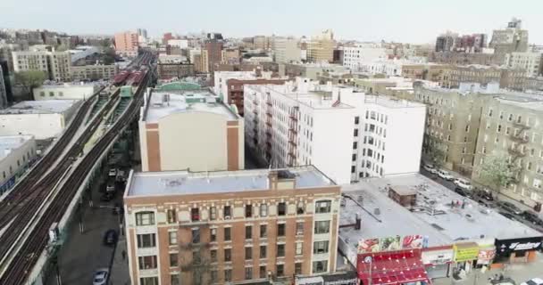 Аэроплан Района Метро Бронкса Нью Йорк Сити — стоковое видео