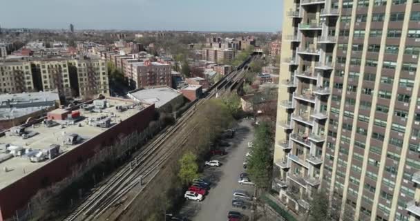 Primer Plano Aéreo Del Metro Del Bronx Ciudad Nueva York — Vídeos de Stock