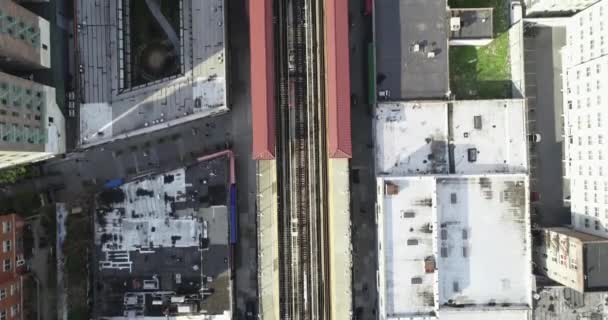 High Angle Aerial Bronx Subway New York City — Stock video