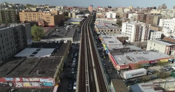 Luchtfoto Van Bronx Subway New York City — Stockvideo