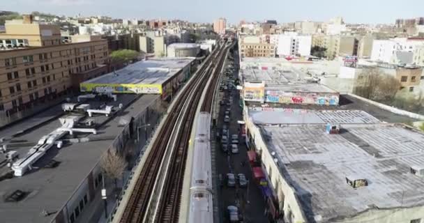 Fllyover Bronx Subway Car New York — стокове відео