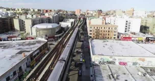 Воздушное Затмение Вагона Метро Бронкс Нью Йорк — стоковое видео