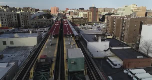 Flyg Närbild Bronx Tunnelbanan New York City — Stockvideo