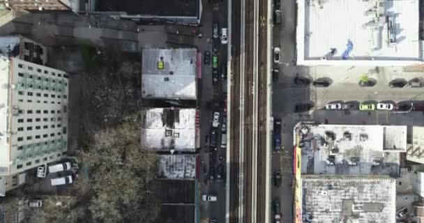 ニューヨーク市ブロンクス地下鉄の高角度空中 — ストック動画