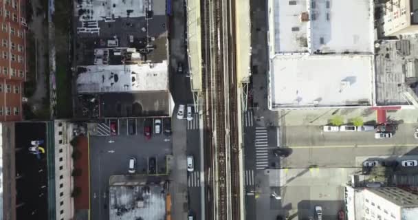 Αεροπλάνο Υψηλής Γωνίας Του Μετρό Μπρονξ Νέα Υόρκη — Αρχείο Βίντεο