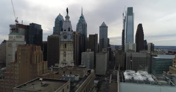 Съёмки Воздуха Филадельфии — стоковое видео