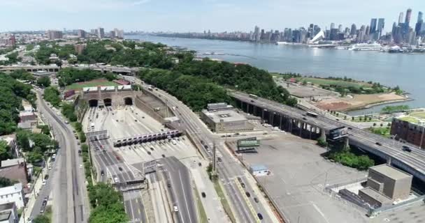 Luchtfoto Van Hoboken Jersey City New Jersey — Stockvideo