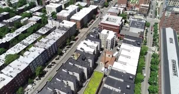ニュージャージー州ホーボーケンとジャージーシティの空中 — ストック動画