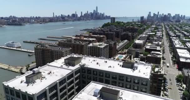 Luchtfoto Van Hoboken Jersey City New Jersey — Stockvideo