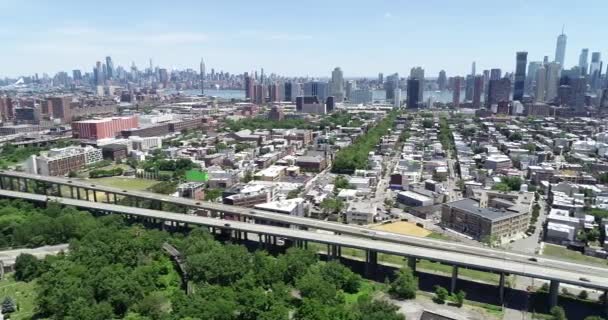 Luftaufnahme Von Hoboken Und Jersey City New Jersey — Stockvideo