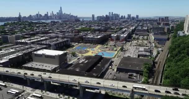 Aerial Dari Hoboken Dan Jersey City New Jersey — Stok Video