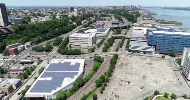 Aerial Hoboken Jersey City New Jersey — Video Stock