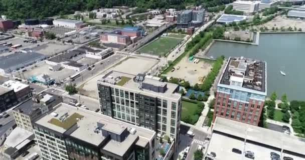 Luchtfoto Van Hoboken Jersey City New Jersey — Stockvideo