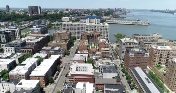 Aérea Hoboken Jersey City Nueva Jersey — Vídeos de Stock