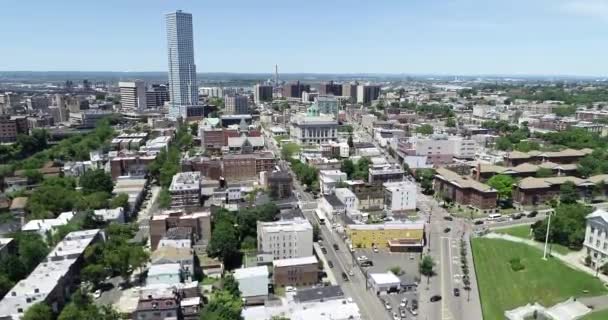 Luchtfoto Van Jersey City Hoboken New Jersey — Stockvideo