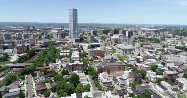 Aerial Jersey City Hoboken New Jersey — Stock Video