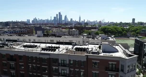 Luchtfoto Van Jersey City Hoboken New Jersey — Stockvideo